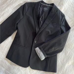 Black Blazer with Striped Lining
